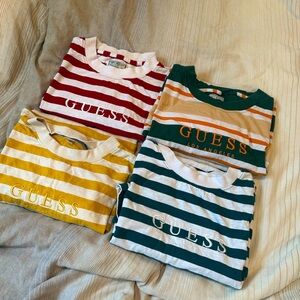 (4) MENS GUESS STRIPED SHIRTS - SIZE LARGE